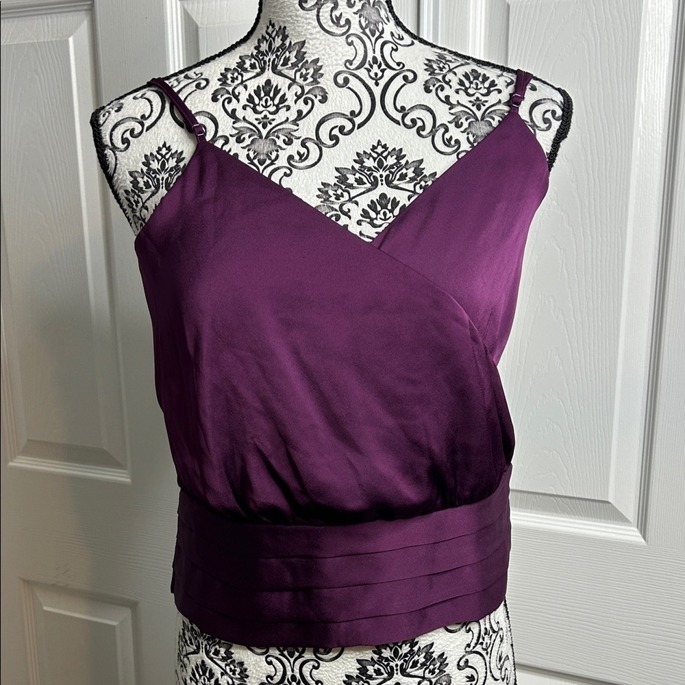 Express Deep Purple Camisole Top XS Adjustable Straps Stretch Back